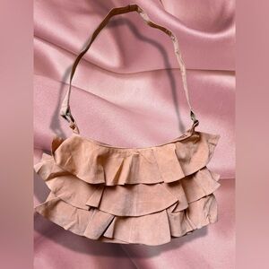 Lizden Orange Ruffled Crossbody Bag